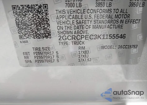 2019 Chevrolet Silverado 1500 Ld Lt from USA, damaged, VIN 2GCRCPEC3K1155546